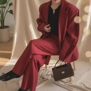여성 핀턱 하이웨이스트 와이드 슬랙스 벨트포함