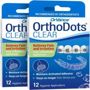 OrthoDots 클리어 - 24시간 보호 치과용 왁스보다 더 잘 달라붙음 수분 활성화 보조기 대체제 투명