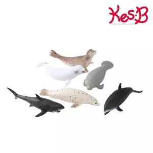 (6종 세트) 캐스B네이처 소프트 바다 동물/모형/장난감/인형/세트/어린이집/놀이/완구/교육/입체/교육용