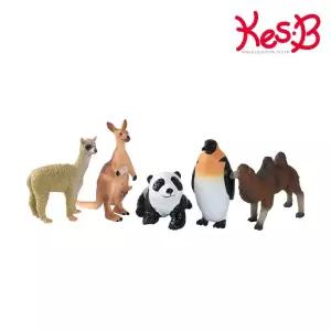 (5종 세트) 캐스B네이처 소프트 세계의 동물/모형/장난감/인형/세트/어린이집/놀이/완구/교육/입체/교육용