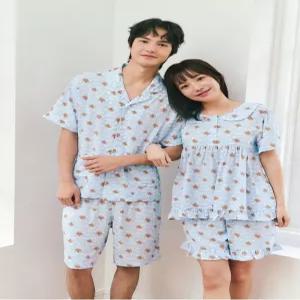 솔브)부드럽고 매끄러운 촉감 레이온 푸들 구름나염  커플 파자마DJ(SPA2606M)DJ