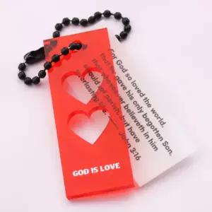GOD IS LOVE & 요3:16 말씀 아크릴 키링 - 기독교굿즈 전도 선교 용품 교회단체 주일학교 선물
