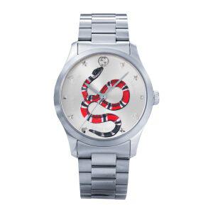 [병행 수입품] G-TIMELESS G 38MM Watch YA1264076 [구찌] 시계 타임리스 실버 문자판 스테인레스 스틸