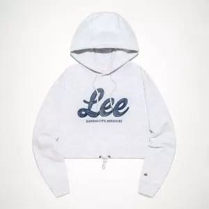 리 우먼 유니온 러닝 스티치 크롭 후드 라이트 그레이 2398300 1967105