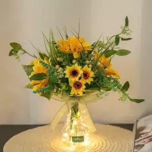 아트박스/플라워트리 해바라기 조화 화병 LED 베리 set 30cm (DIY) 장식