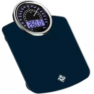 ZENO 하이브리드 2-in-1 아날로그 및 디지털 체중계 최대 400파운드 - 두꺼운 강화 유리 초대형 디스플레이