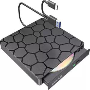 노트북 USB 3.0 및 TypeC 휴대용 CD 버너 DVD 플레이어 Air Windows 11/10/7 Linux 울트라 슬림 광학