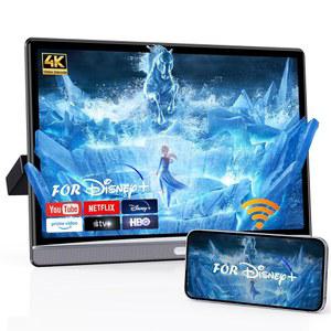 13인치 뒷좌석용 자동차 TV 4K 안드로이드 헤드레스트 모니터 4G 64G 휴대용 리어 엔터테인먼트 시스템 지원 전화 무선 미러 링크 터치