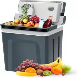 서브썬 전기 쿨러 및 워머 핸들 27 쿼트 25L 휴대용 열전 냉장고 자동차 12V DC 110 AC 캠핑 여행 피크닉