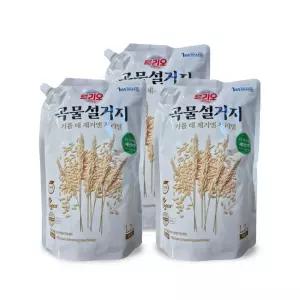 트리오 곡물설거지 우리밀 주방세제 리필 1.2Lx3개 기름때제거