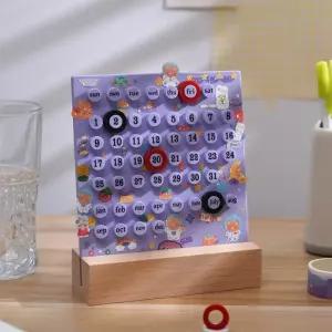 코미홈 원목 2026 책상 캘린더 - DIY 이벤트 스티커가 부착된 영구 플래너 독특한 선물 월일 표시 가정용
