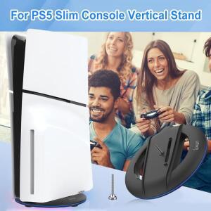 PS5 호환 슬림 콘솔 디스크 디지털 에디션용 수직 스탠드 플레이스테이션 5 게임 냉각용 미끄럼 방지 거치