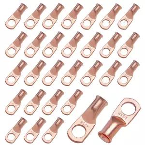 30PCS 4AWG-3/8 헤비 듀티 배터리 케이블 엔드 4 게이지 와이어 커넥터 러그 링 단자 모터사이클 자동차