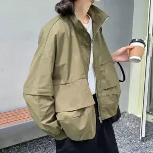 밴널스샵 여성용 빈티지 가을 캐주얼 야구 잠바 카고풍 차이나 반코트 점퍼 상의 슬림핏 HO3