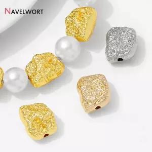 14K/18K 골드 도금 불규칙한 스페이서 비즈 구슬용 분리기 DIY 팔찌 목걸이 액세서리 만들기용 이형