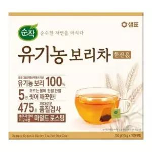 샘표 순작 유기농 한잔 보리차 티백 100T