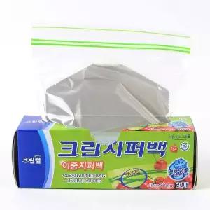 [RIZPICK]크린랩 크린 이중지퍼백 20매 15x10cm