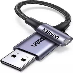 USB to 35mm 잭 오디오 어댑터 사운드 카드 지원 마이크 TRRS 폰 DAC 24bit 96kHz 나일론 땋은 Aux Windows