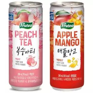 턴인  푸르밀 푸르티 240ml 복숭아티 30캔+애플망고 30캔 (총60캔)