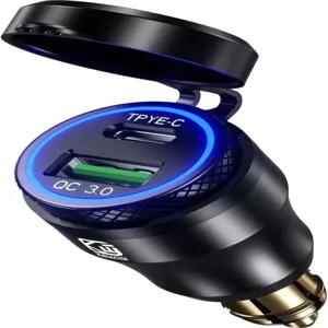 2V24V BMW 트라이엄프 모터사이클 DIN 소켓용 듀얼 QC30 USB 및 TypeC 급속 충전기 방수 어댑터에 Kewig