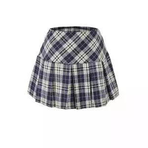 마킷3 치마 빈티지 여름 방지 A라인 쉬폰치마 비침 이성 플리츠 체크 JEN2