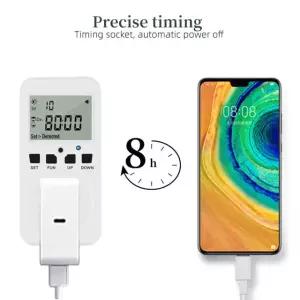 사이클 프로그래밍 가능 디지털 타이머 콘센트 스위치 다기능 소켓 15A 120V 60HZ EU Plug