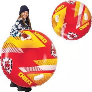 빅마우스 대형 캔자스시티 치프스 NFL 스노우 튜브 겨울 헤비 듀티 풍선 눈썰매 와 손잡이가 달린 라이드