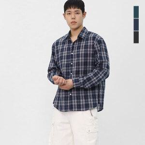 남자 여름 긴팔 얇은 체크셔츠 데일리 남방 SRAT092