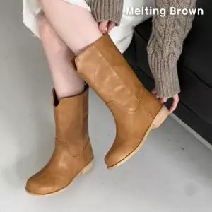[멜팅브라운] 여성 캐주얼 브이컷 루즈핏 미들 부츠