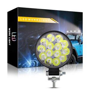 차량용 LED 작업등 16SMD 14SMD 원형 조명 사각형 자동 안개등 스포트라이트