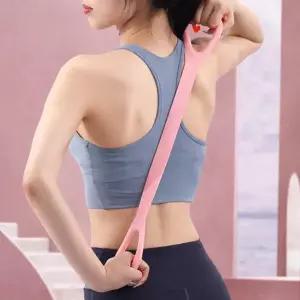 운동 밴드 유연성 홈트 휴대용 스트레칭 밴드 고무 피트니스 필라테스 미끄럼 실리콘 손잡이 어깨 자세