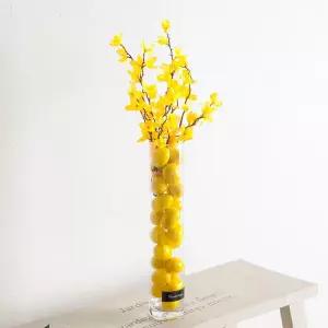 아트박스/플라워트리 개나리 조화 화병 레몬 플라워 글라스 set 45cm (DIY)