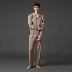 매장정품 EMPORIO ARMANI UNDERWEAR 엠포리오 아르마니 언더웨어 남성 배색 로고 자수 파자마 세트 0815339