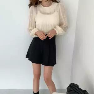 [클리어런스]시폰 트럼펫 봄하객 비침 U넥 블라우스_5