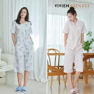 비비안 [선물포장+메세지카드]프리미엄 여름 파자마 상하의 2세트 여성)