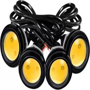 JRQLOV 4Pcs 23mm 2V 블랙 쉘 이글 콥 LED 자동차 안개 DRL 주행등 백업 후진 락 라이트 신호 램프 및