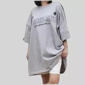 루즈핏 OUCKLAND 반팔 롱 티셔츠
