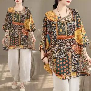 빛채운 여친 춘하 면마 상의 프린트 티셔츠 라운드 슬림핏 가오리핏 빅사이즈 OPH2