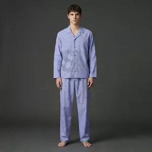 매장정품 EMPORIO ARMANI UNDERWEAR 엠포리오 아르마니 언더웨어 남성 자수 로고 패턴 파자마 세트 0815339