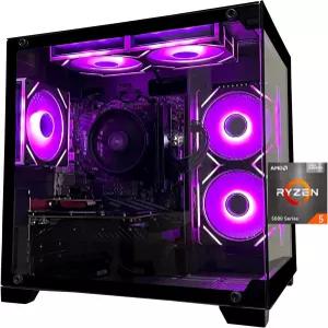 SKYESEV 게이밍 데스크톱 컴퓨터 PC AMD 라이젠 5 5600 RTX3050 6GB DDR4 RAM 및 1TB M.2 NVMe PCle ARGB