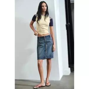 ZARA TRF 지퍼 데님 스커트 - 인디고