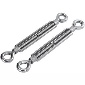 HEVEP 2PCS M0 92인치 스테인리스 스틸 앤 턴버클 헤비 듀티 쉐이드 세일 하드웨어 와이어 로프 텐션