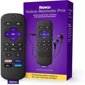 Roku 음성 리모컨 핸즈프리 컨트롤 폰 모드 및 분실된 장치 위치 추적기로 충전 가능 RokuTV 플레이어