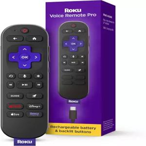 Roku 음성 리모컨 프로 2판 핸즈프리 컨트롤 백라이트 버튼 분실된 충전식 TV 모든 플레이어 및 오디오와