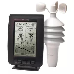 바람 센서가 있는 AcuRite 00634A3 무선 관측소 검은색