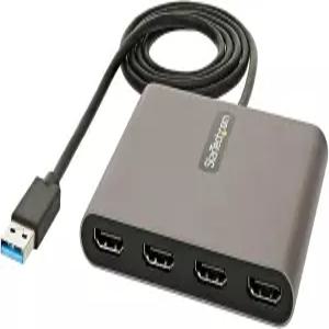 스타테크 USB 3.0-쿼드 HDMI 어댑터 타입-A-4 모니터 컨버터 외장 비디오 그래픽 카드 4x 1080p 60Hz