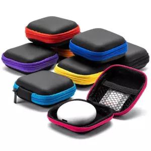 헤드셋파우치 헤드폰 케이스 14PCS 휴대용 충격 메모리 가방 헤드셋 케이블 USB 카드 Purple
