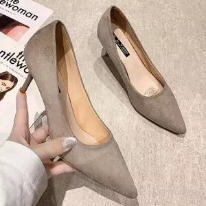 [하프클럽/]구두 스틸레토 뾰족앞코 7cm 힐 스웨이드 5cm 하이힐 여자