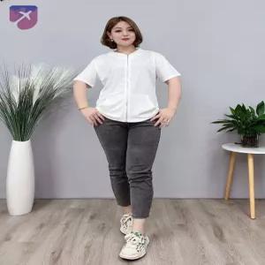 반팔 여성 자켓 집업 퍼프 청자켓 여성자켓 블루 짧은