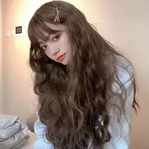 히피펌 여성 통가발 웨이브 긴 머리 통가발 데일리 가르마-WFNXRJ1